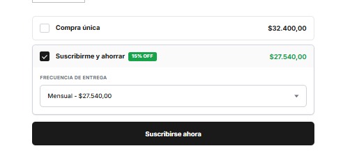 Suscribirme y ahorrar — experiencia del suscriptor